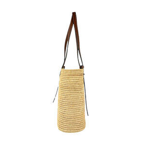 Loewe Beige Basket Raffia Bag Brown Tote Leather Square Tan Shoulder